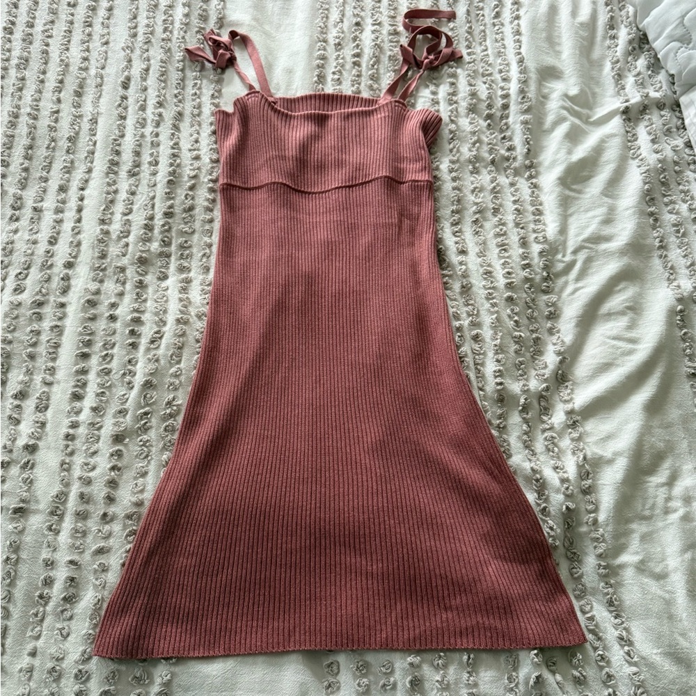vintage for love and lemons knitz pink sweater tank dress (medium)